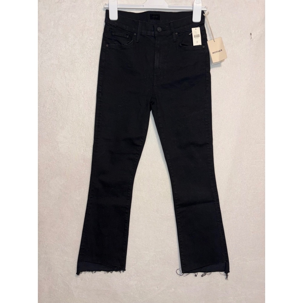 Mother The Insider Crop Step Fray edgy Jeans Black denim Not Guilty Size‎ 30 NEW